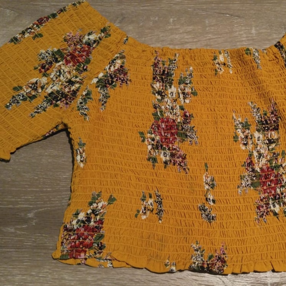 Yellow Accordion Crop Top